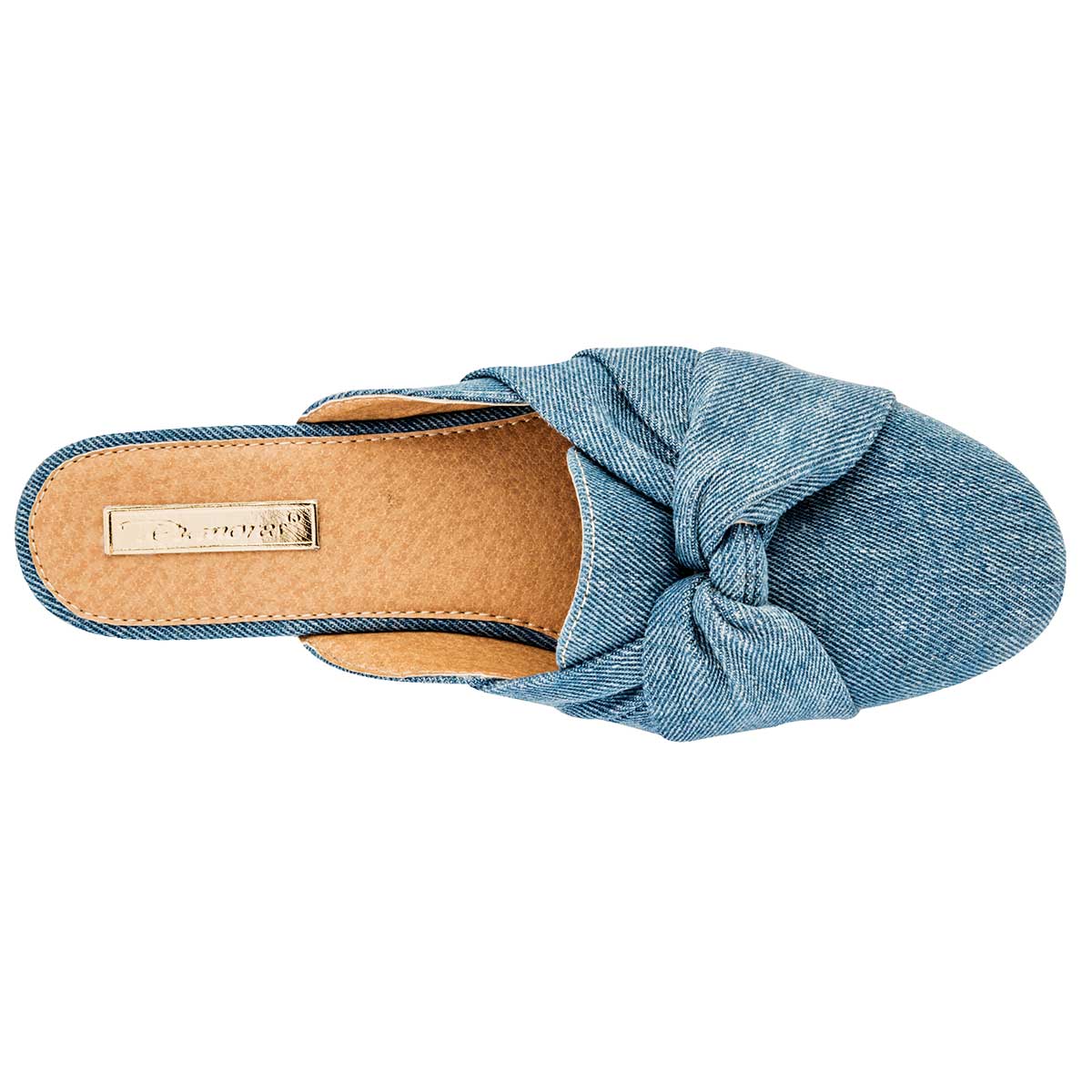 Flats Exterior Textil Color Mezclilla Para Mujer De Rumores