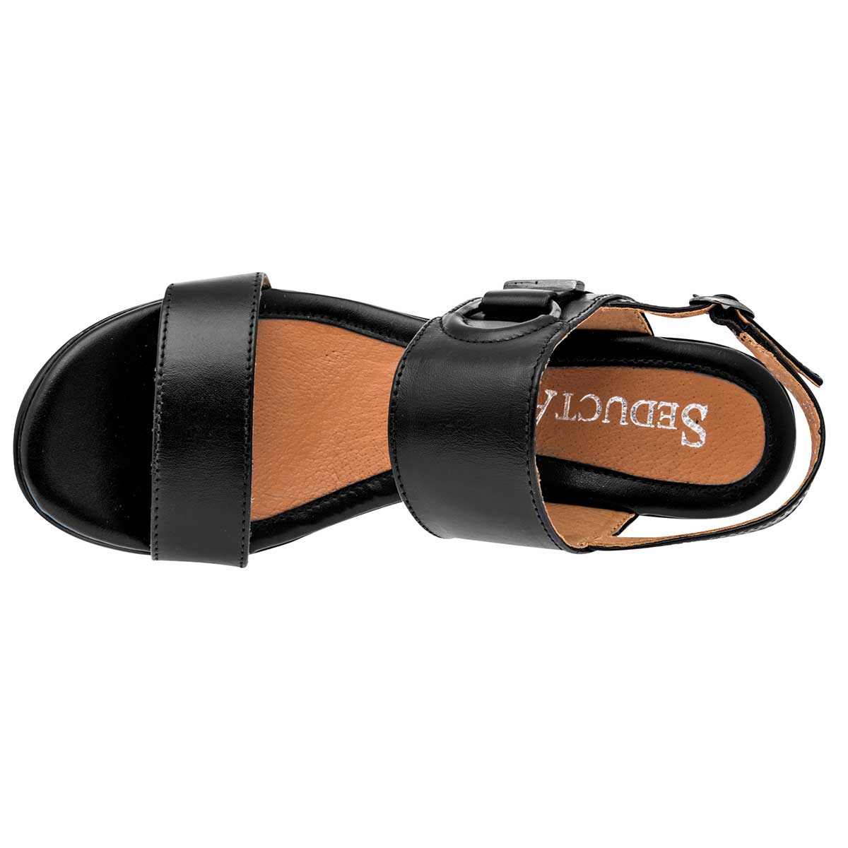 Sandalias Exterior Piel Color Negro Para Mujer De Seducta