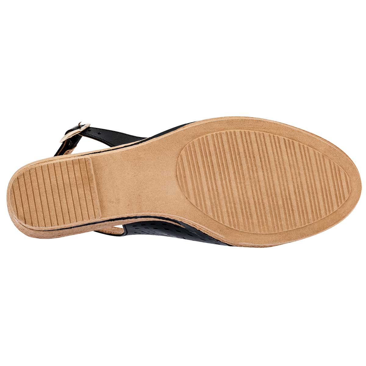 Sandalias Exterior Piel Color Negro Para Mujer De Seducta