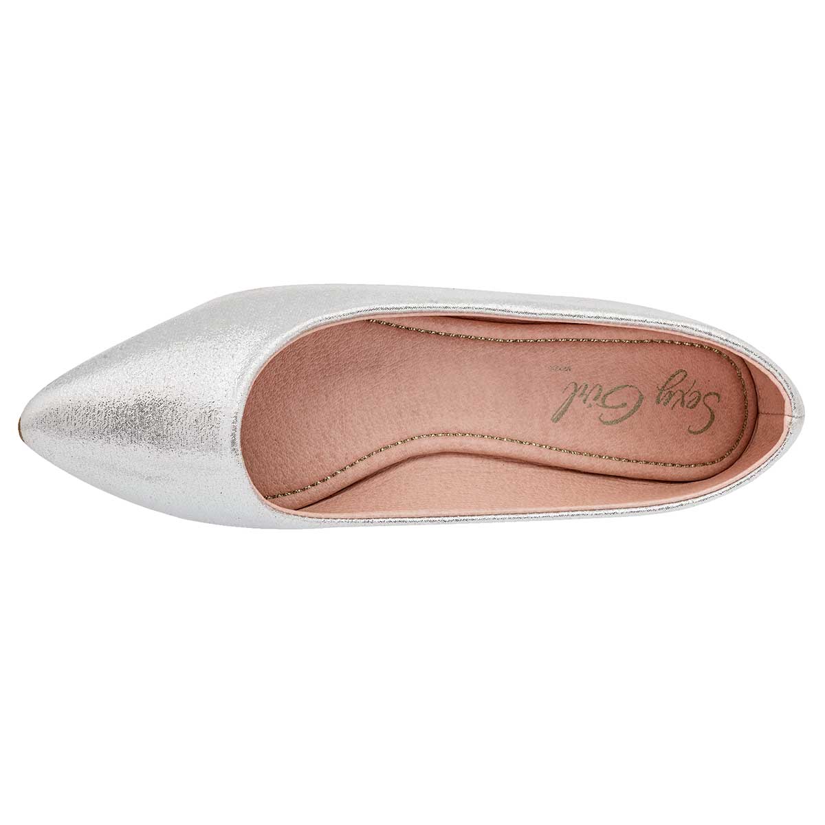 Flats Exterior Piel sintética Color Plata Para Mujer De Sexy Girl