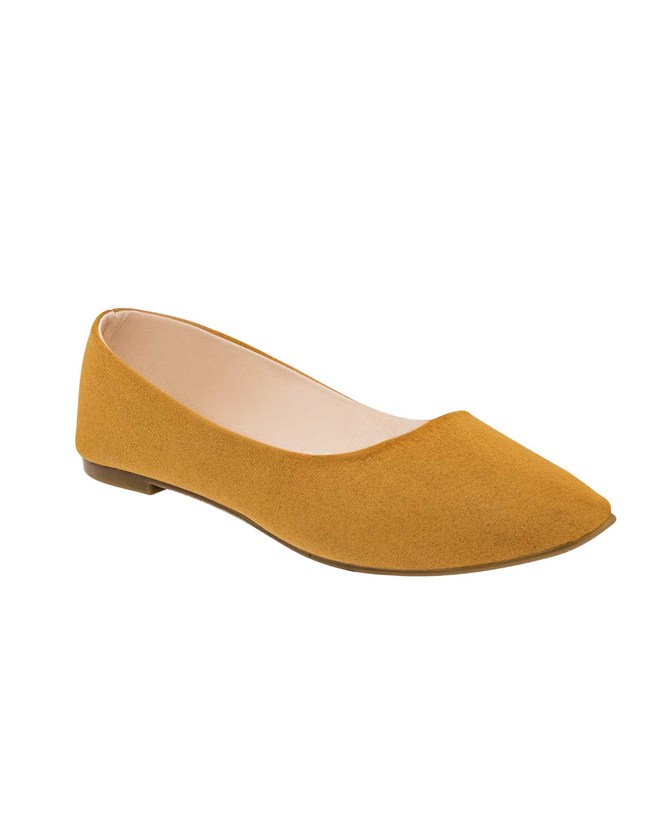 Flats puntales Exterior Textil Color Amarillo Para Mujer De RBBASICS