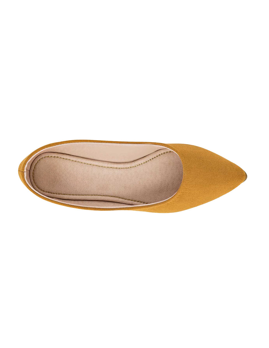 Flats puntales Exterior Textil Color Amarillo Para Mujer De RBBASICS