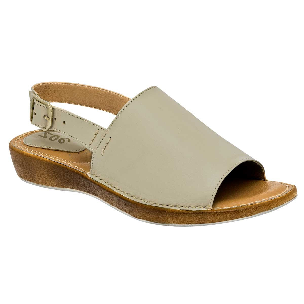 Sandalias Exterior Piel Color Beige  Para Mujer De Zoe