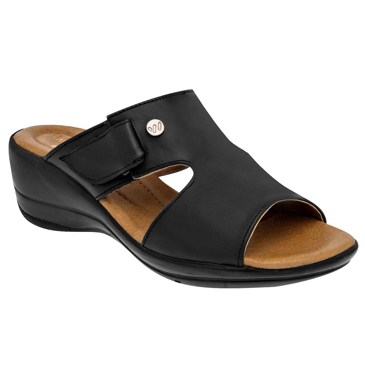 Sandalias Exterior Piel Color Negro Para Mujer De RBCOLLECTION