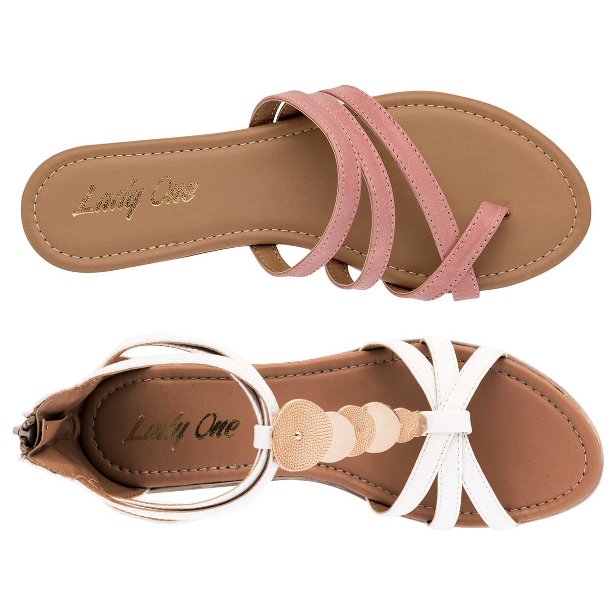 Sandalias Exterior Piel sintética Color Blanco Para Mujer De RBCOLLECTION