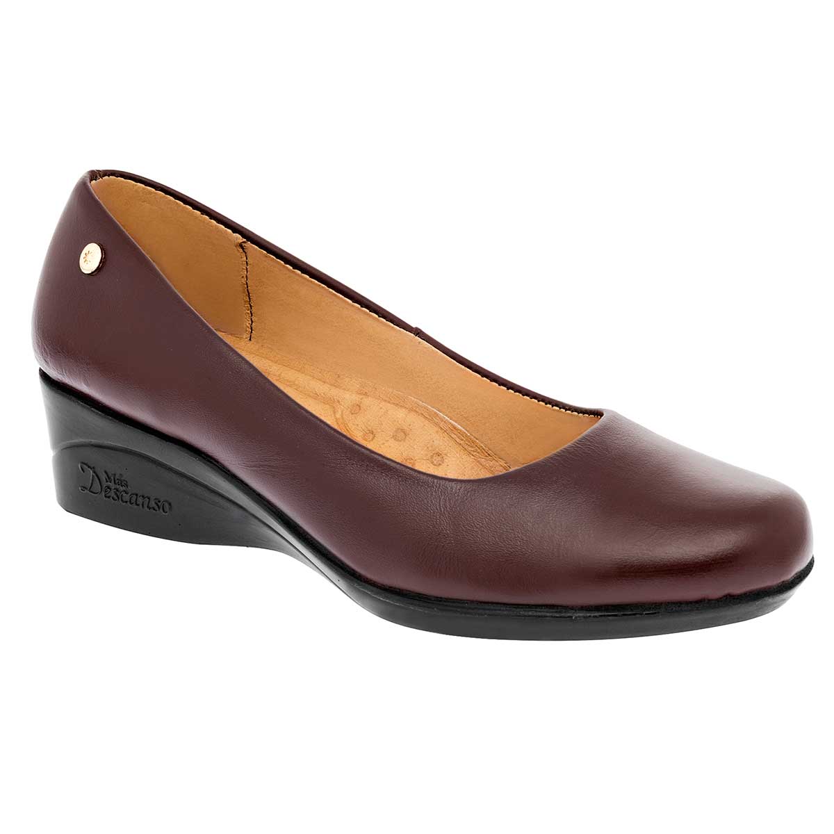 Tacones Exterior Piel Color Café Para Mujer De Mora Confort