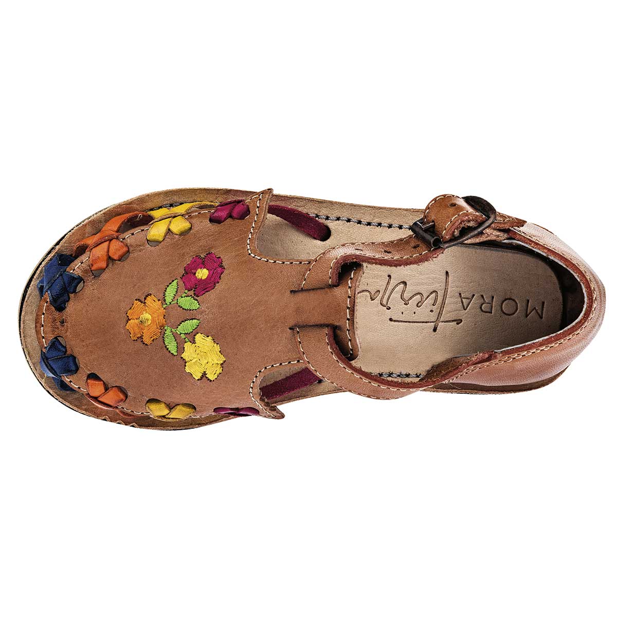 Sandalias Exterior Piel Color Camel Para Niña De Mora Tierra