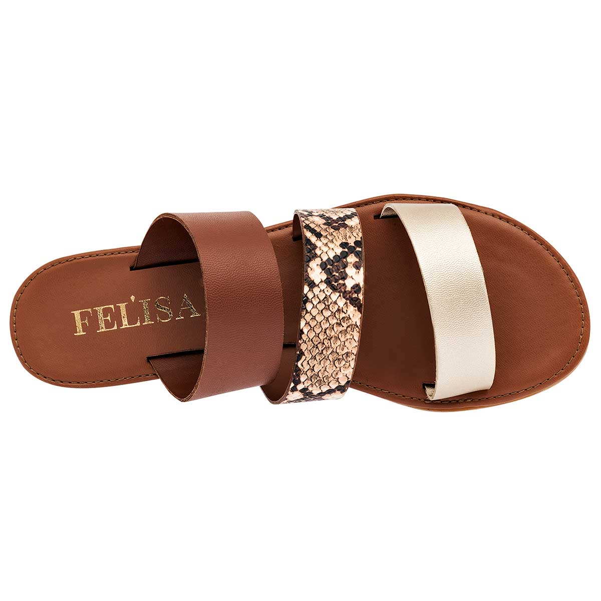 Sandalias Exterior Piel sintética Color Oro Para Mujer De RBCOLLECTION