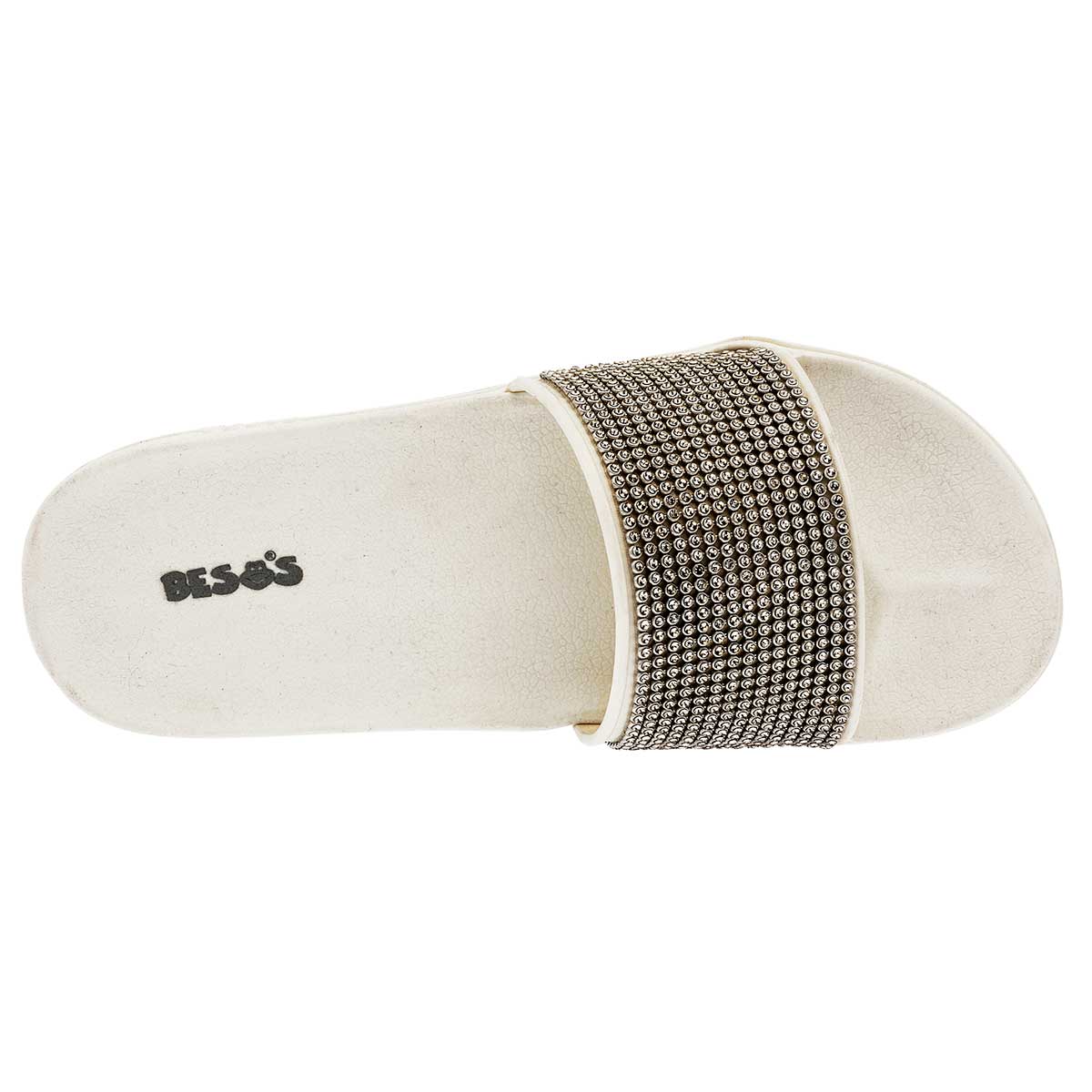 Sandalias Exterior Sintético Color Blanco Con Plata Para Mujer De RBCOLLECTION