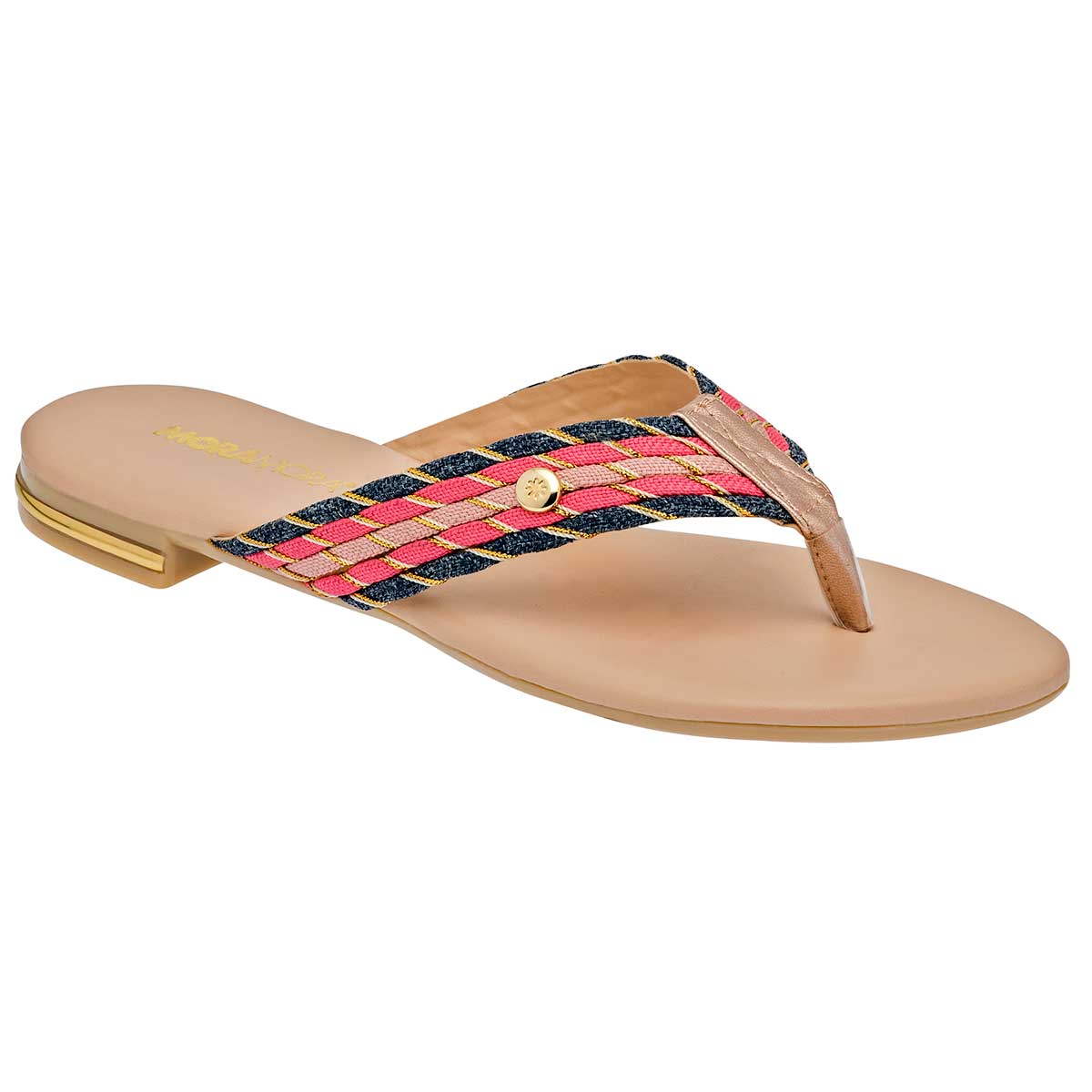 Sandalias Exterior Textil Color Oro Para Mujer De Moramora