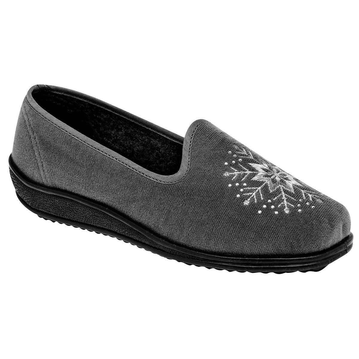 Pantuflas Exterior Textil Color Gris Para Mujer De Tovaco