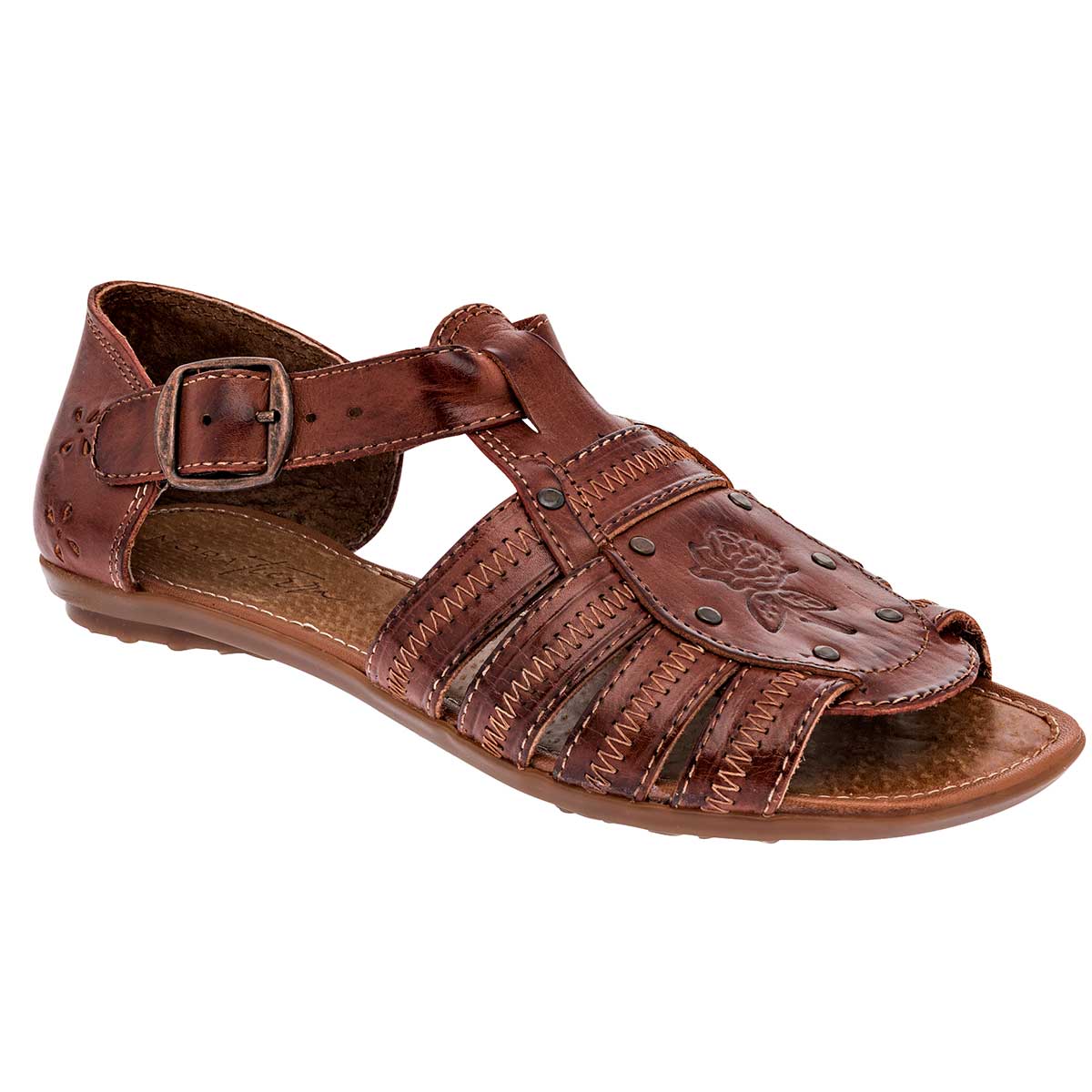 Sandalias Exterior Piel Color Café Para Mujer De RBCOLLECTION