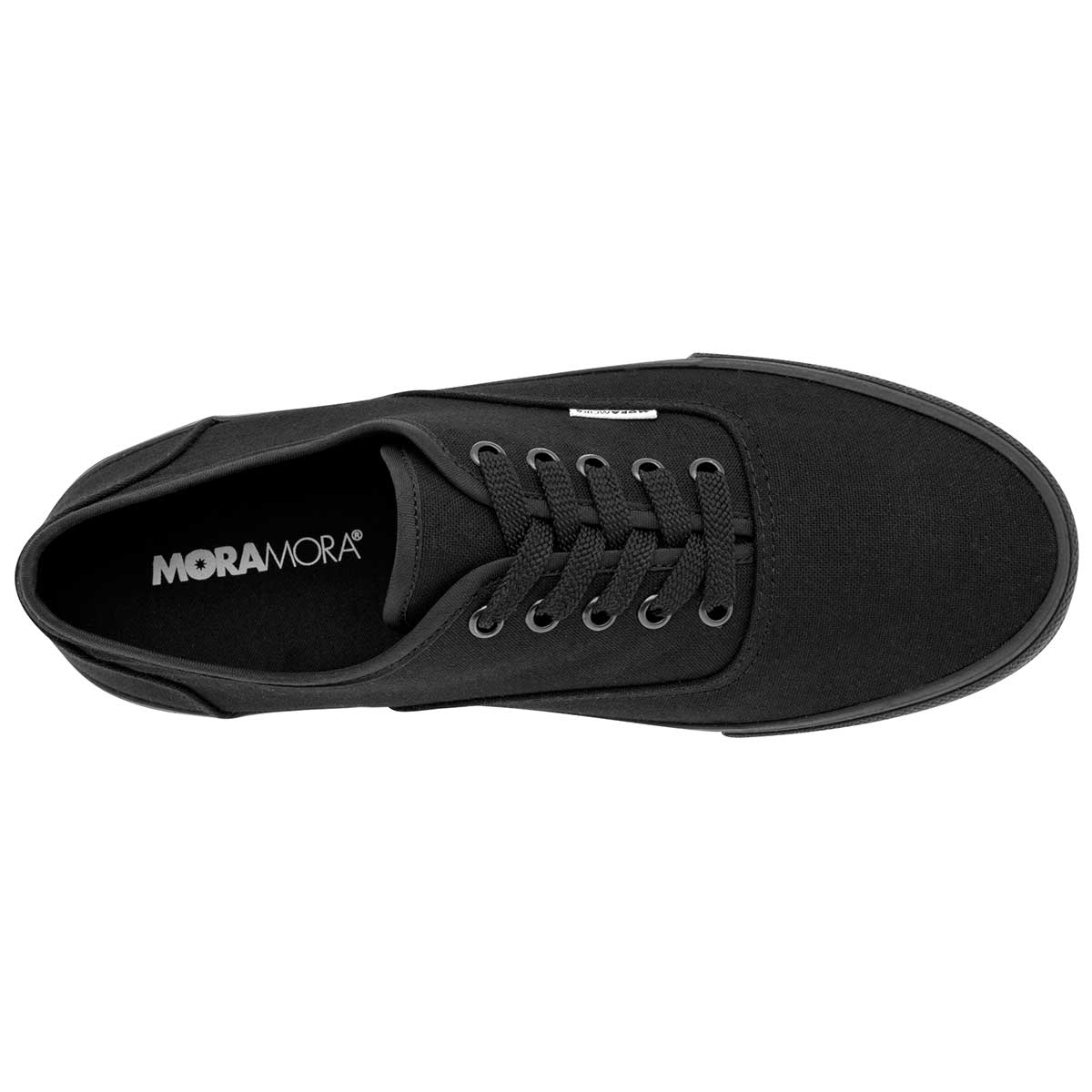 Tenis con cordones Exterior Textil Color Negro Para Hombre De Moramora