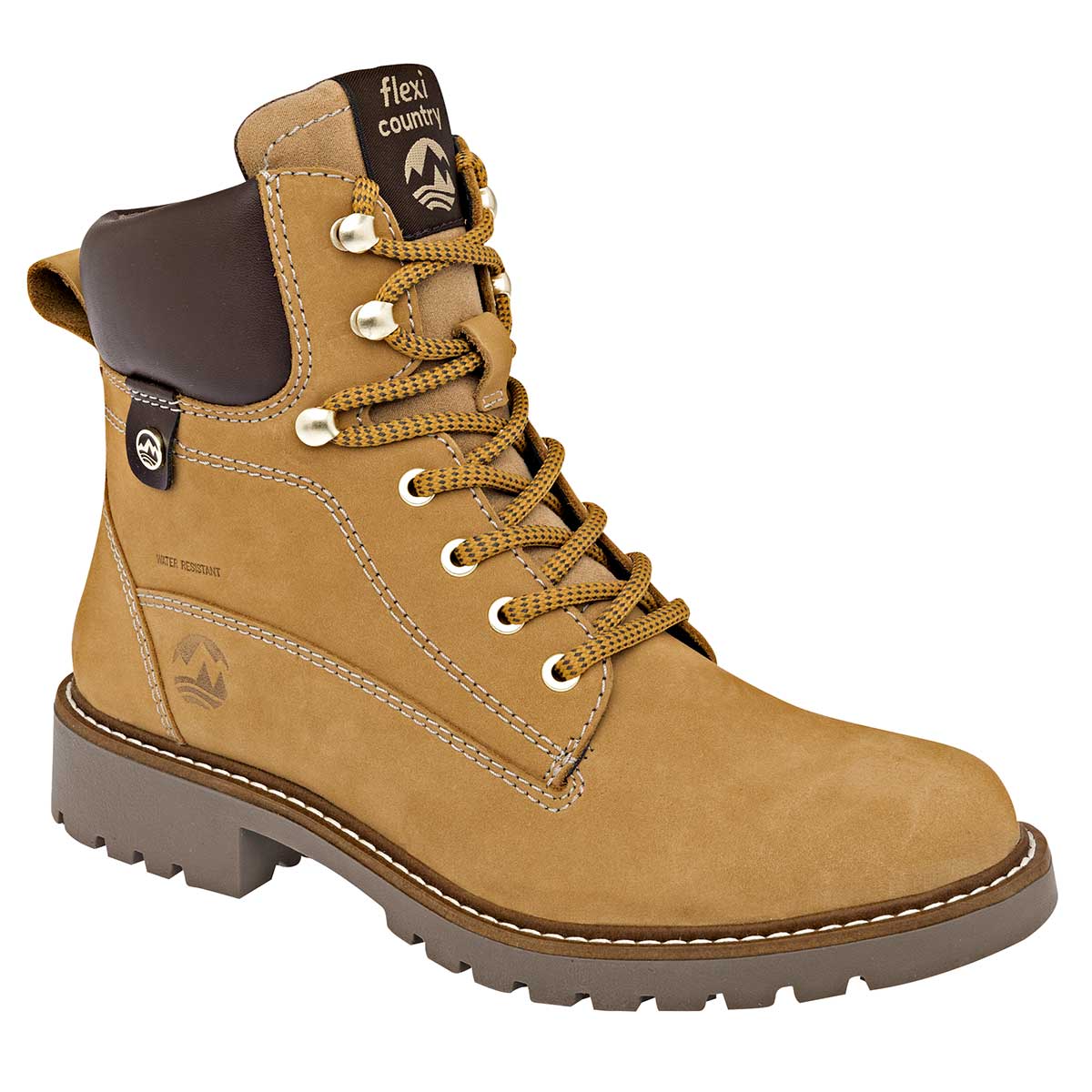 Bota casual Exterior Piel Color Amarillo Para Mujer De Flexi