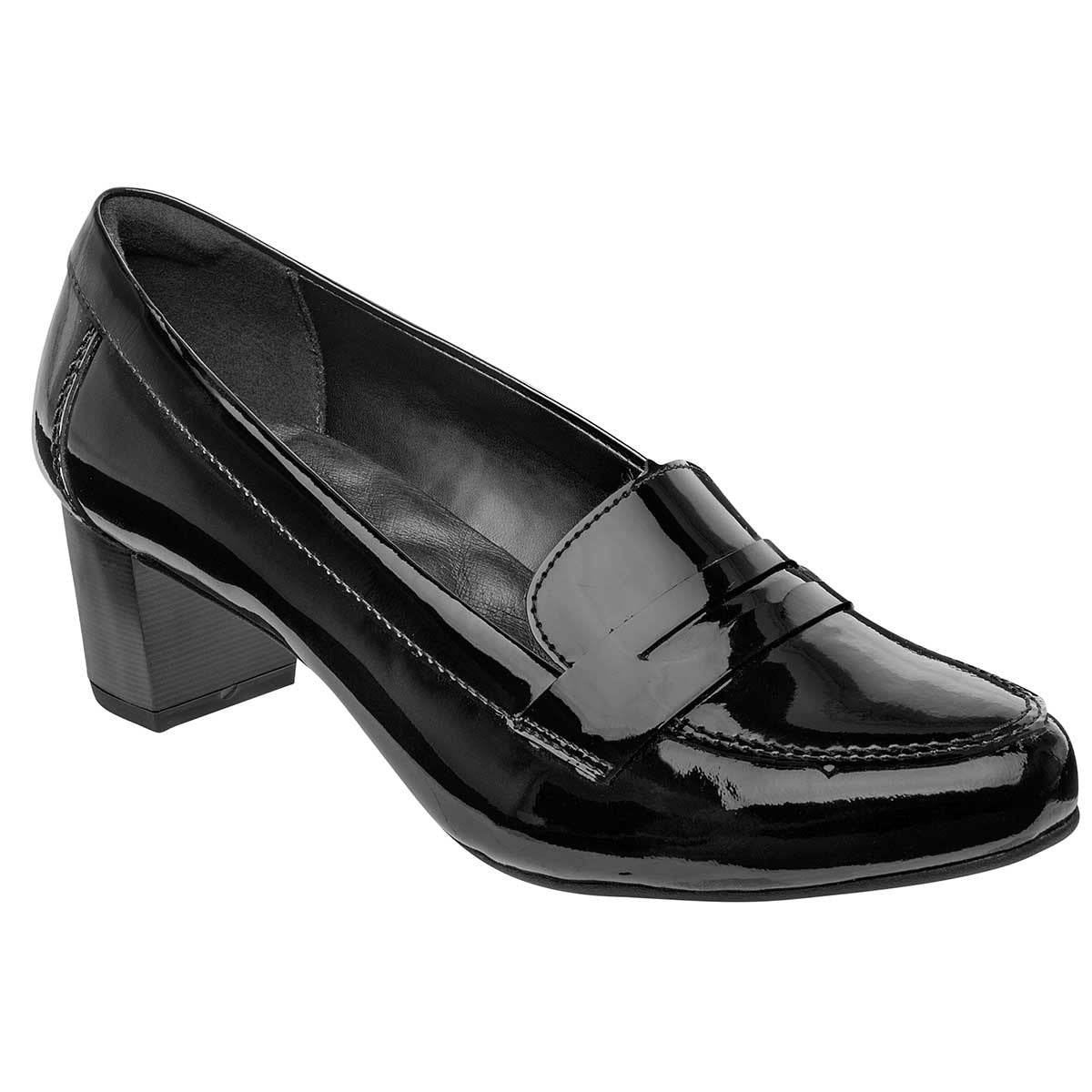 Zapatillas Exterior Piel Color Negro De Charol Para Mujer De Flexi