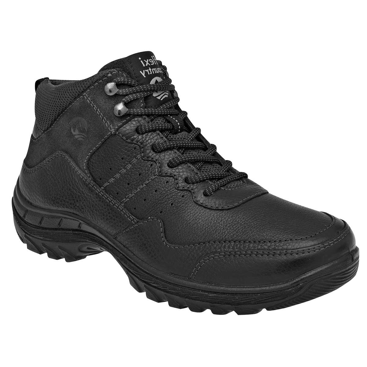 Botas de senderismo Exterior Piel Color Negro Para Hombre De Flexi