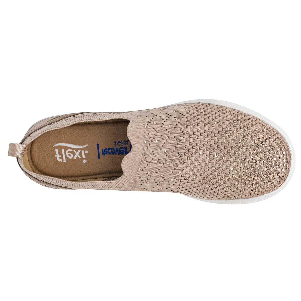 Zapatos confort Exterior Textil Color Beige  Para Mujer De Flexi