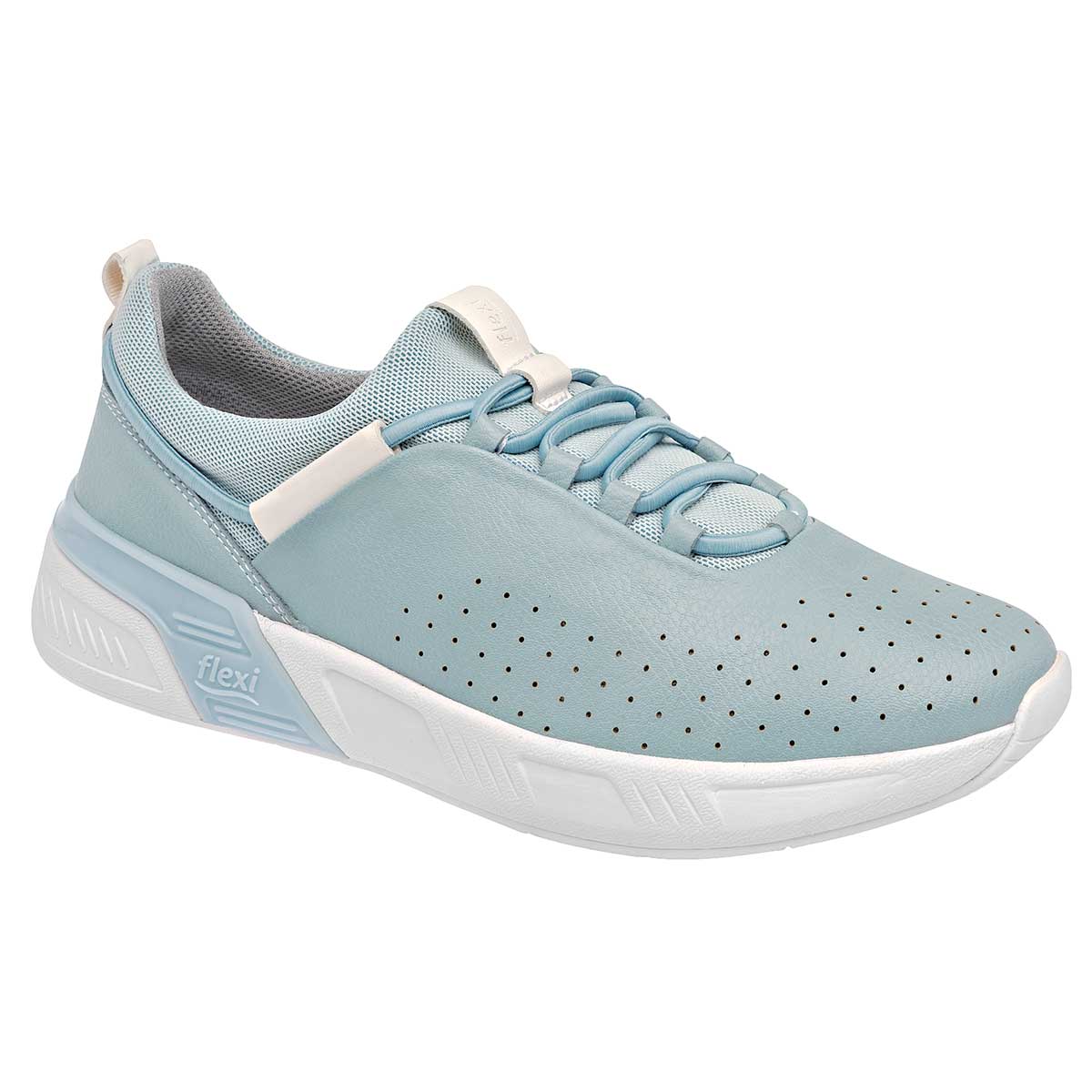 Confort Exterior Piel Color Azul Para Mujer De Flexi