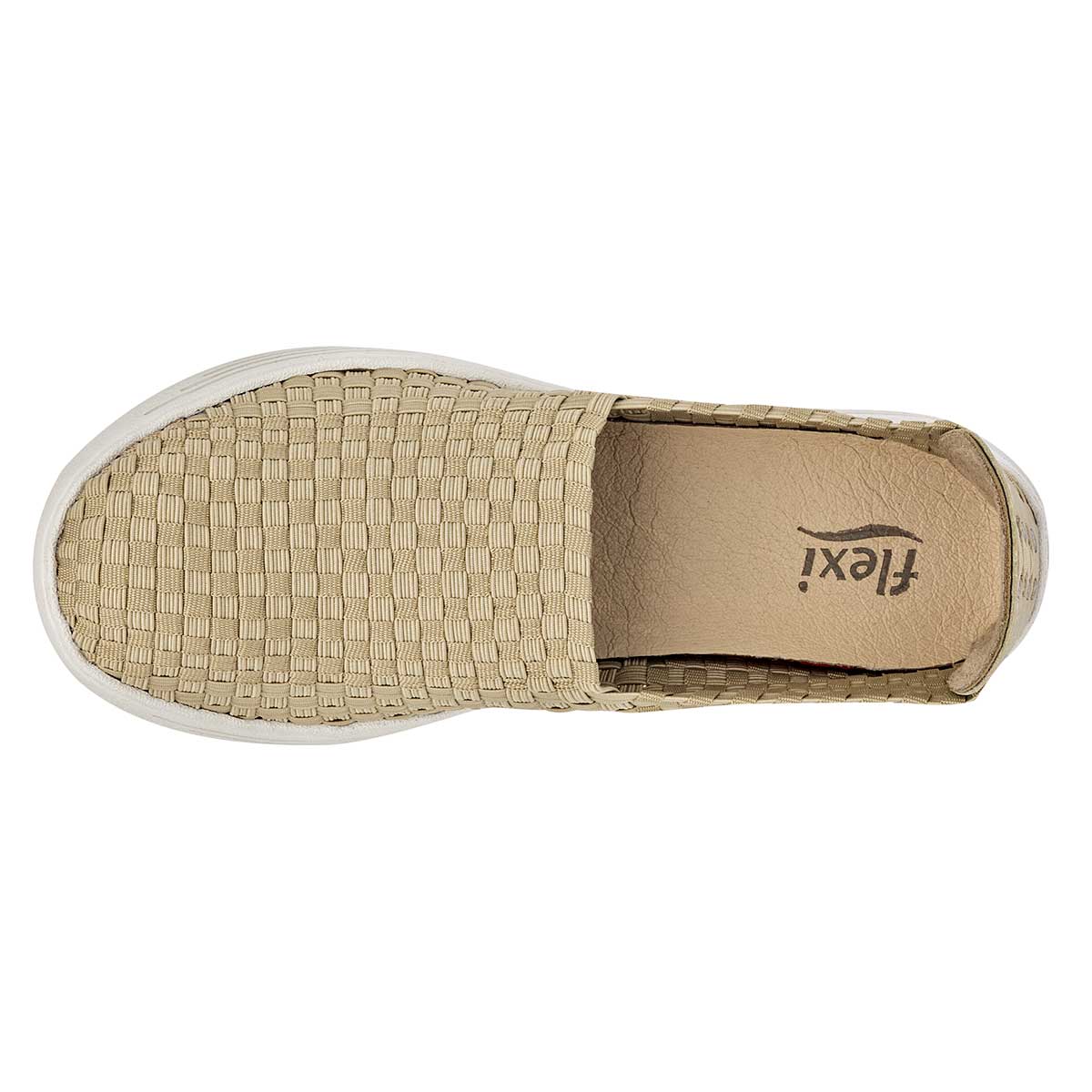 Zapatos confot Exterior Textil Color Beige  Para Mujer De Flexi