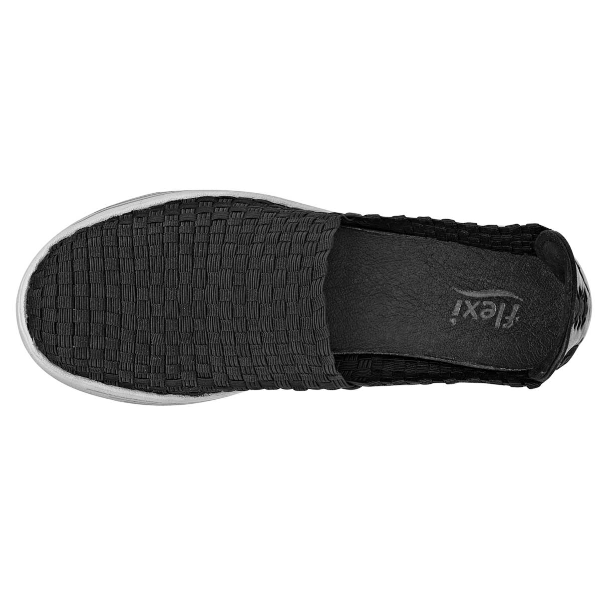 Zapatos confot Exterior Textil Color Negro Para Mujer De Flexi