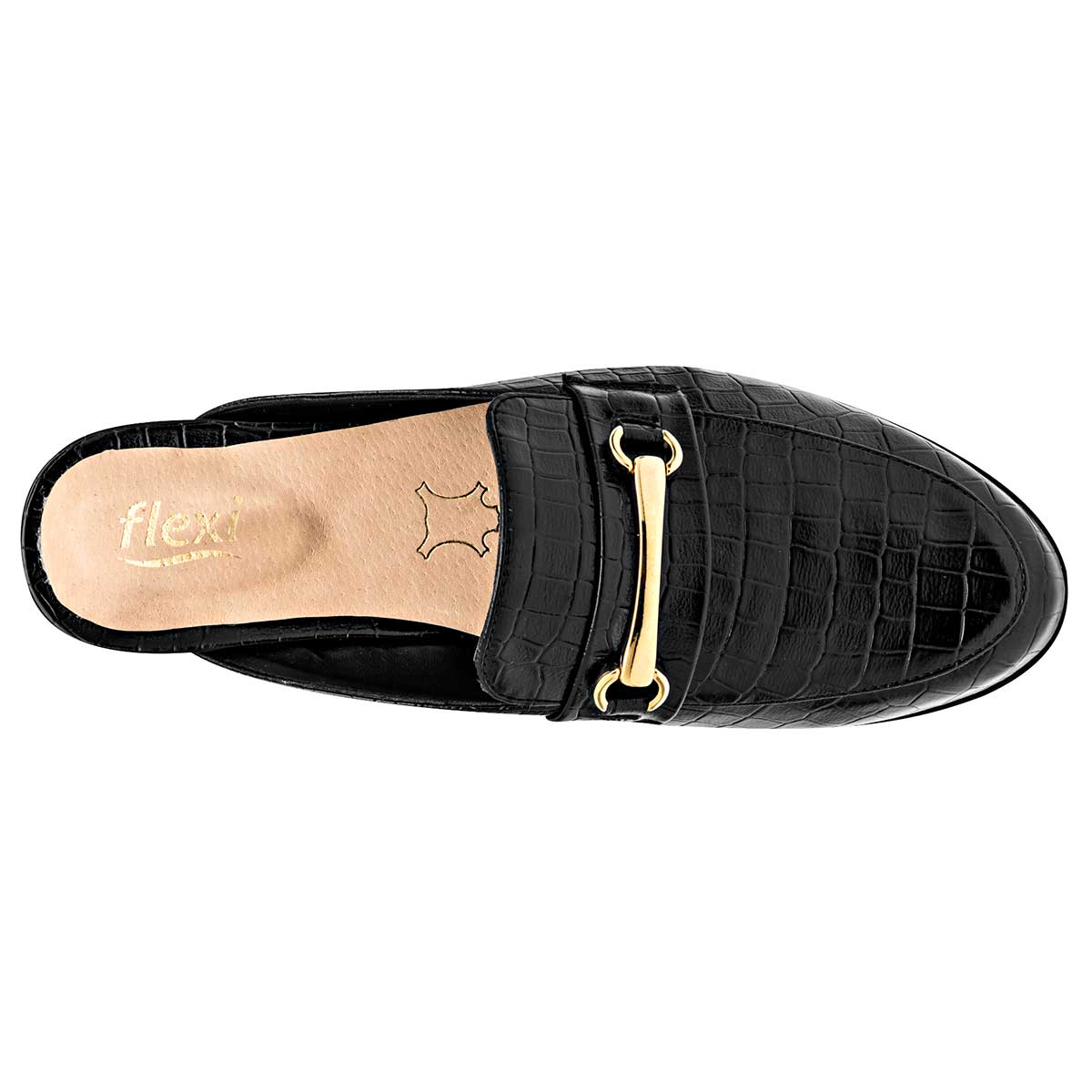 Flats puntales Exterior Sintético Color Negro Para Mujer De Flexi