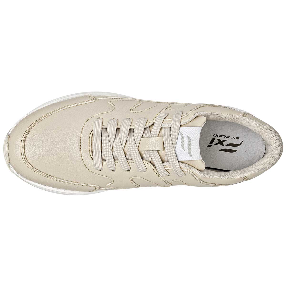 Tenis con cordones Exterior Sintético Color Beige  Para Mujer De Flexi