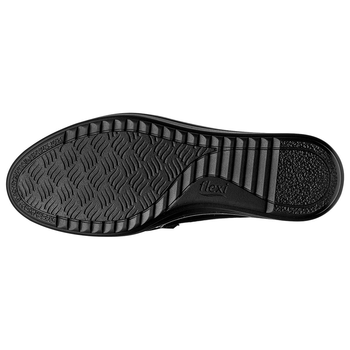 Mocasines Exterior Piel Color Negro De Charol Para Mujer De Flexi