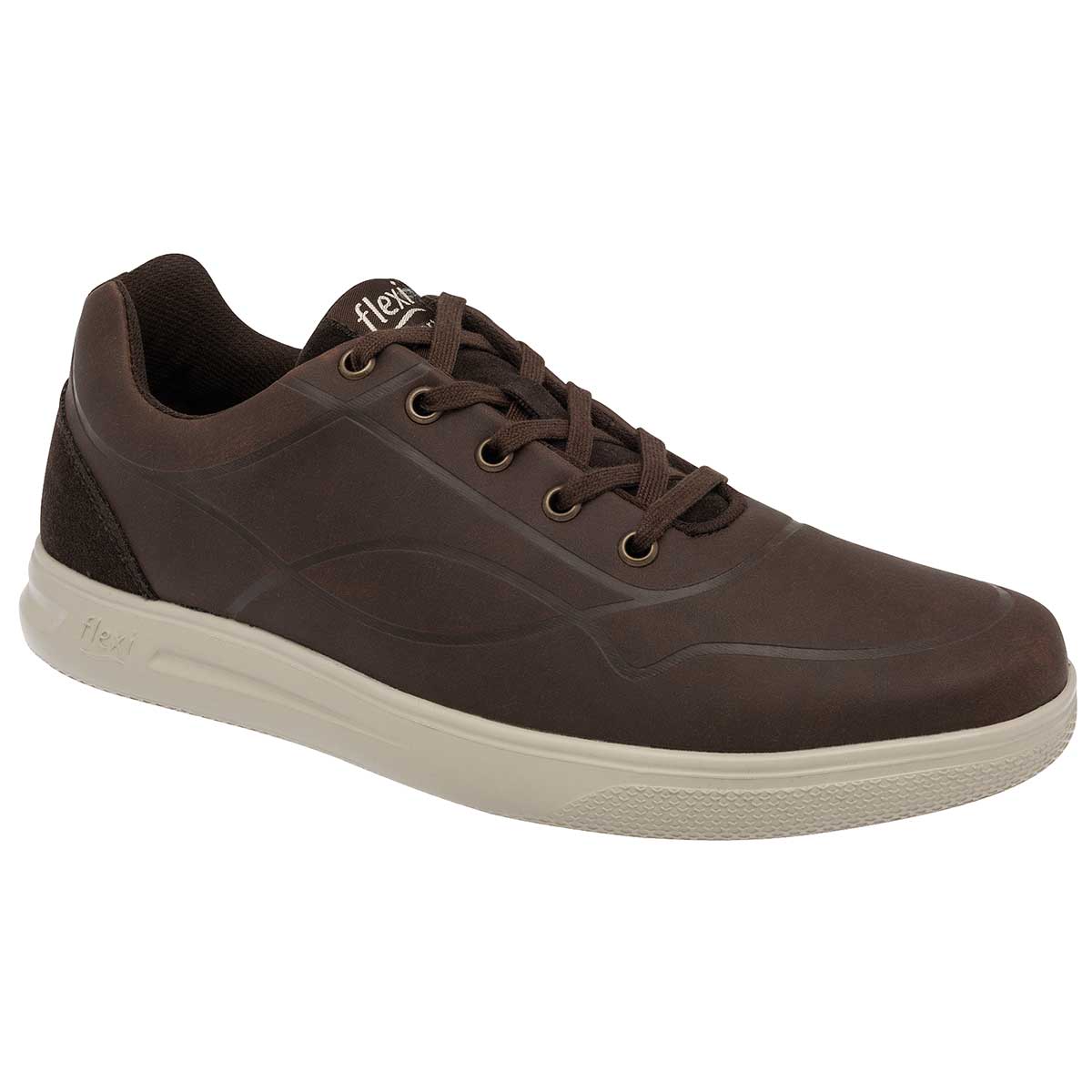 Con cordones Exterior Sintético Color Café Para Hombre De Flexi