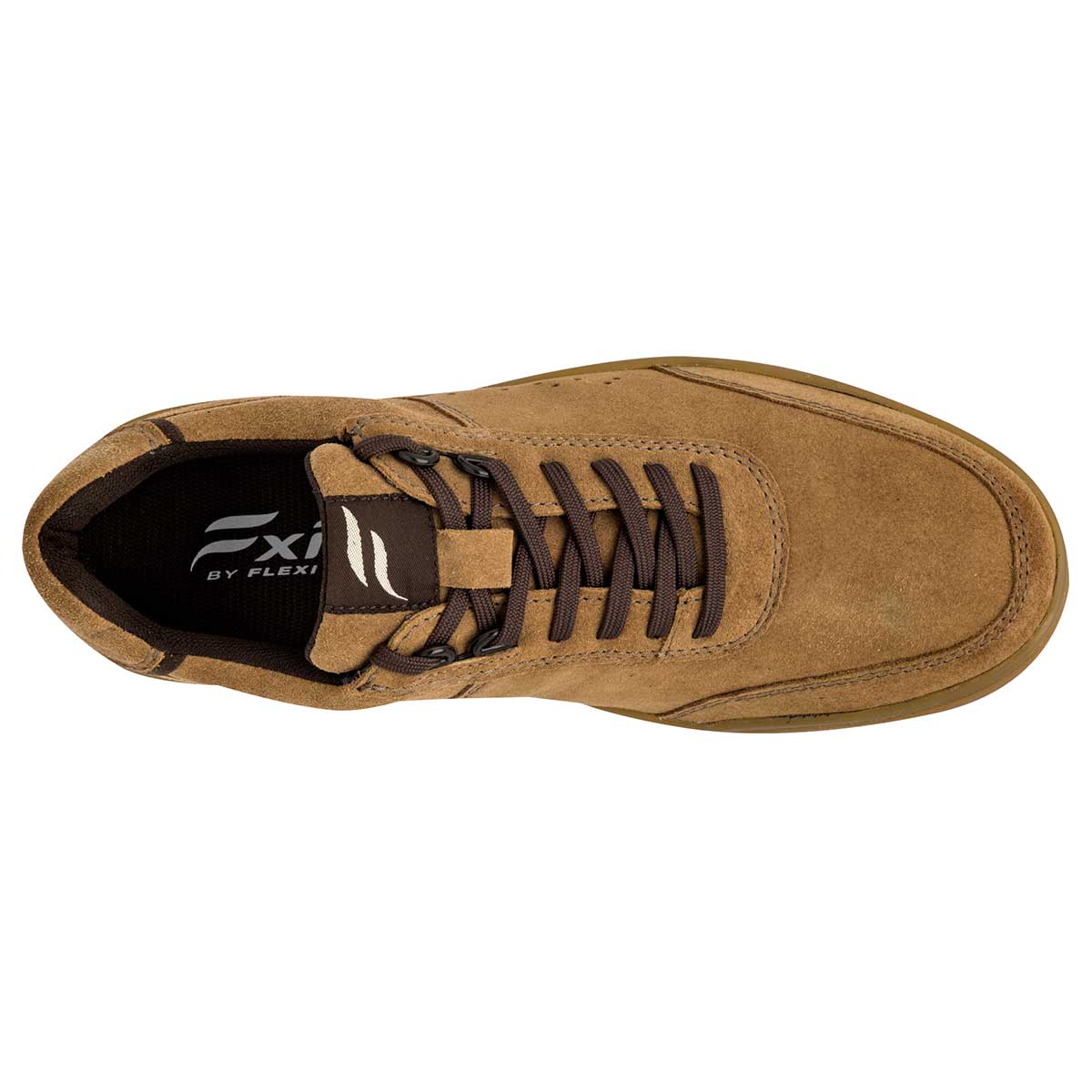 Tenis con cordones Exterior Piel Color Camel Para Hombre De Flexi