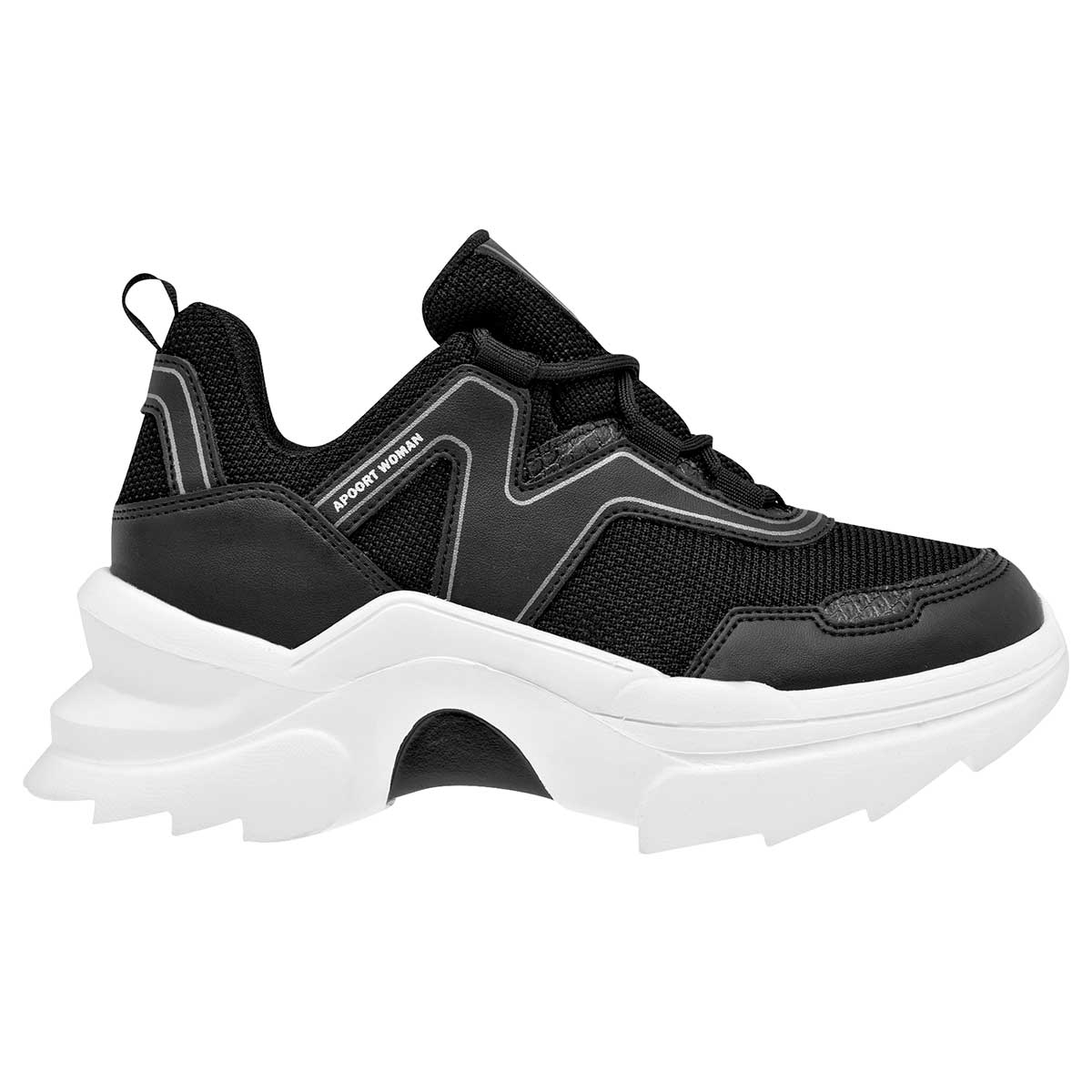 Tenis tipo deportivo Exterior Textil Color Negro Para Mujer De Apoort