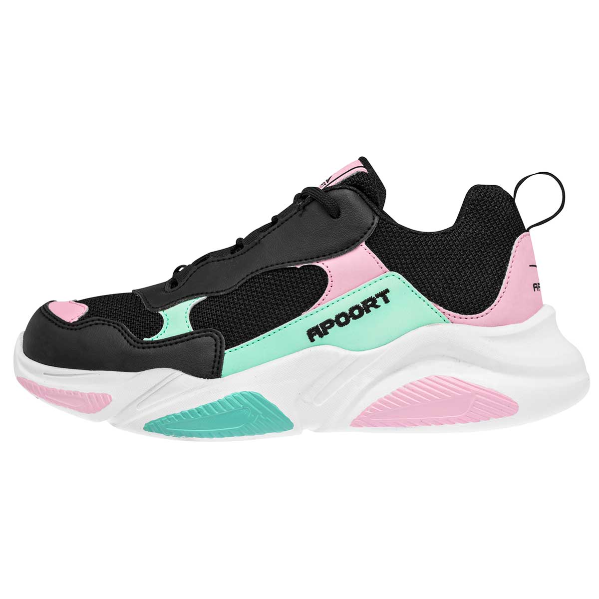 Tenis tipo deportivo Exterior Sintético Color Negro Para Mujer De Apoort