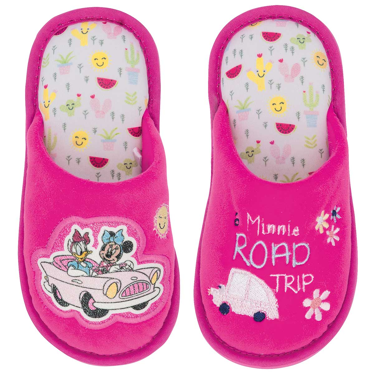 Pantufla Exterior Textil Color Rosa Para Niña De Arra