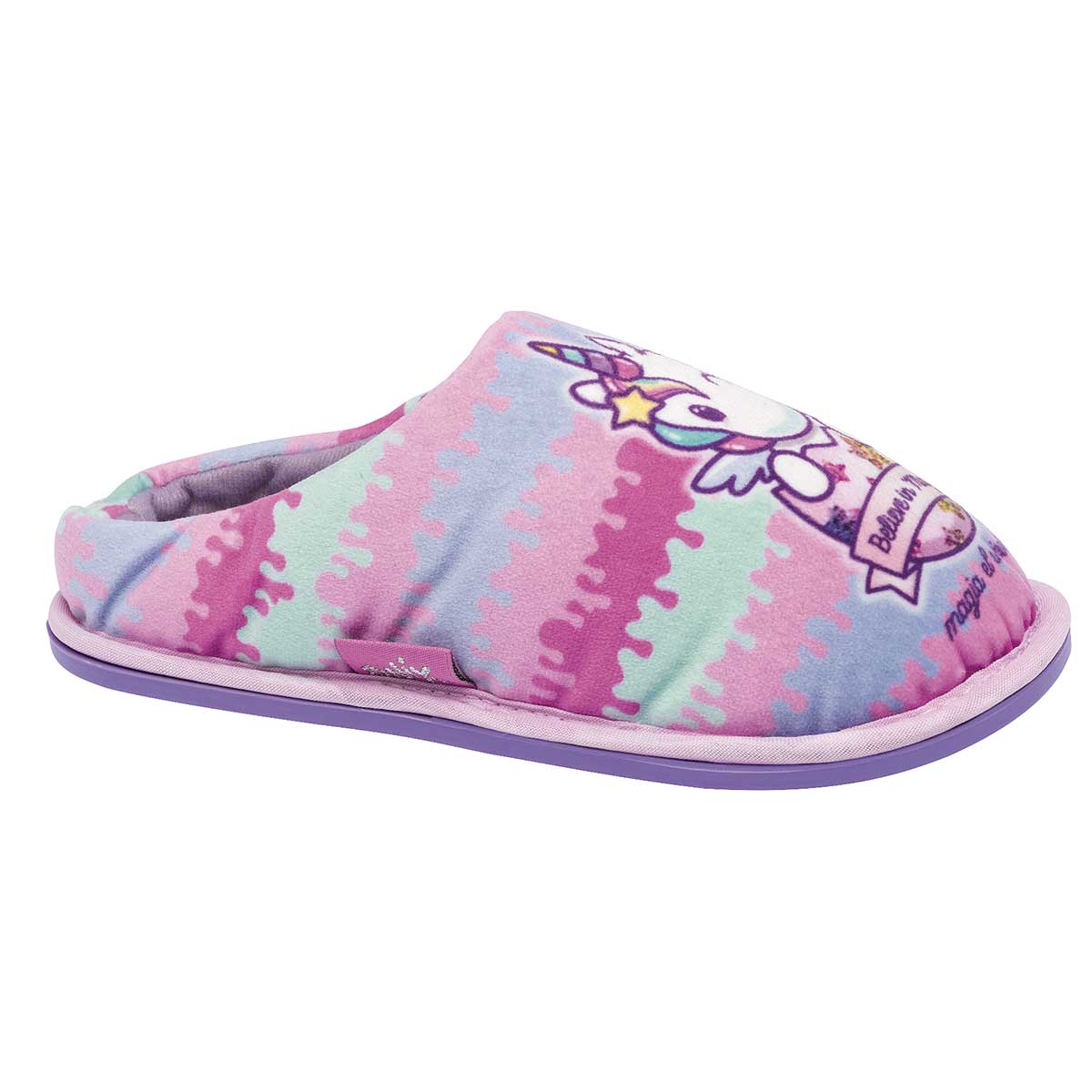 Pantufla Exterior Textil Color Multicolor Para Niña De Arra