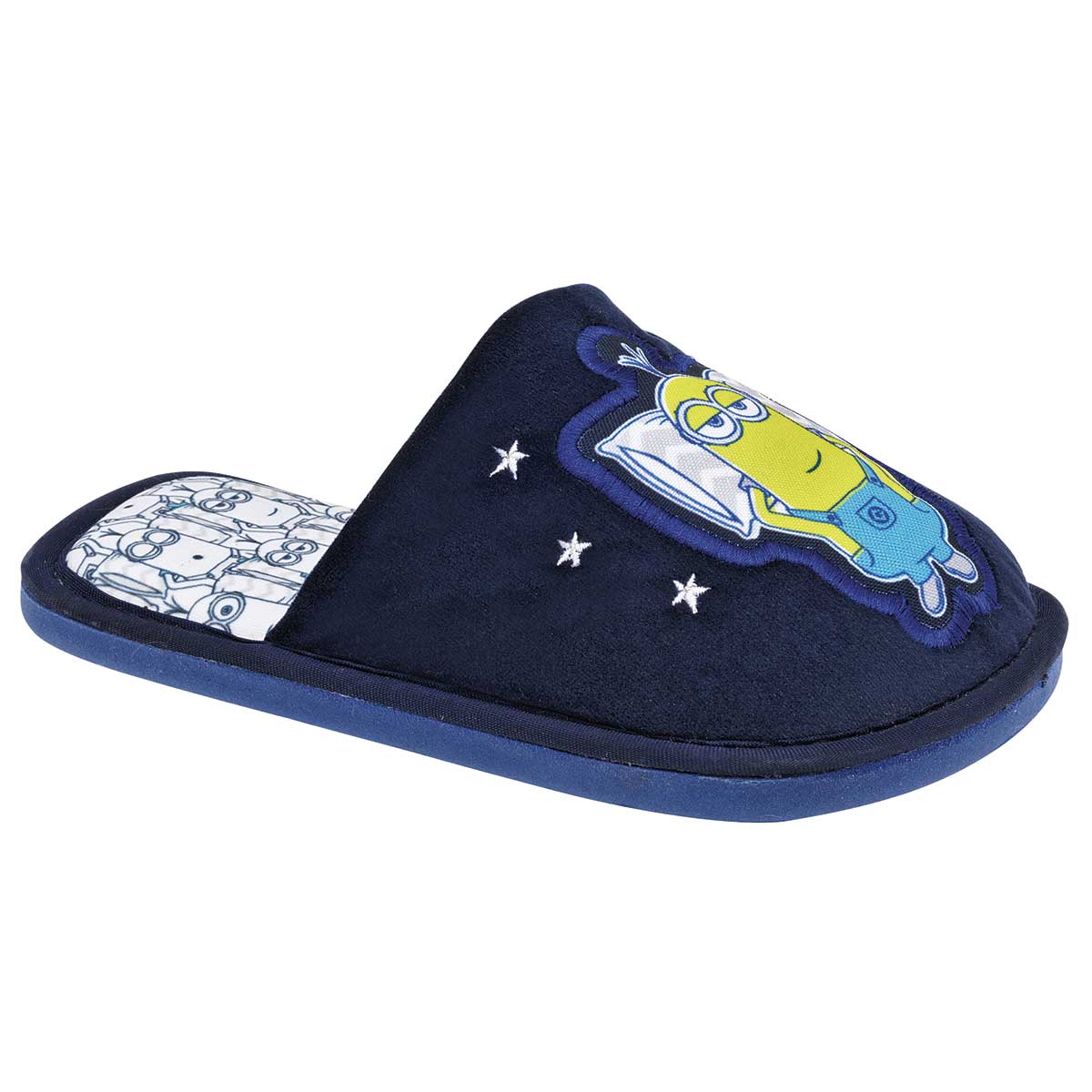 Pantufla Exterior Textil Color Marino Para Niño De Arra