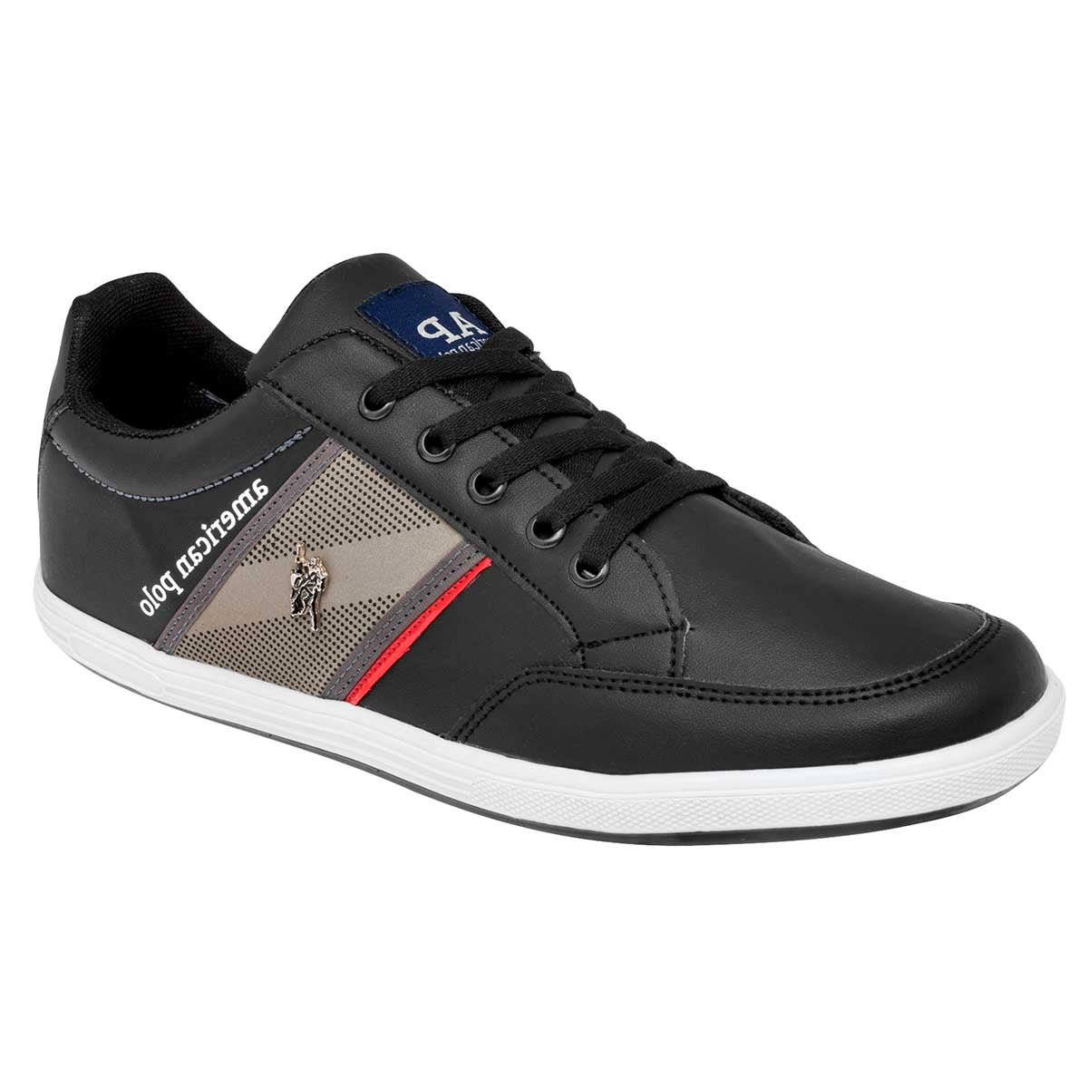 Con cordones Exterior Sintético Color Negro Con Gris Para Hombre De American Polo