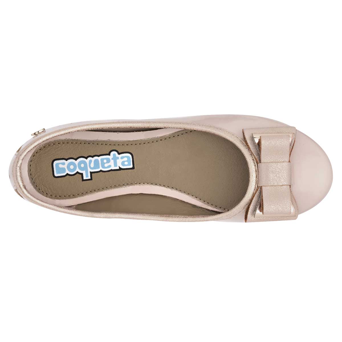 Flats Exterior Sintético Color Beige Para Niña De Coqueta