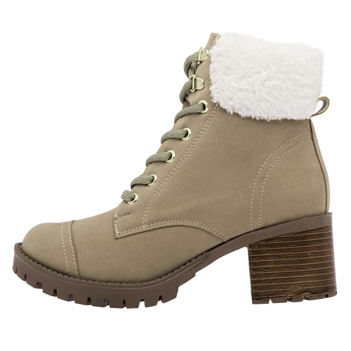 Botín con tacón Exterior Textil Color Beige  Para Mujer De Dash