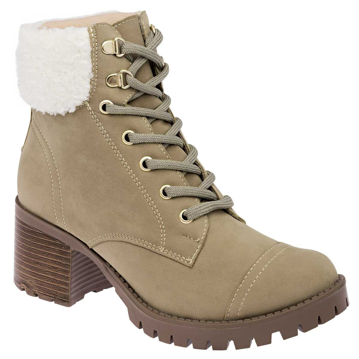 Botín con tacón Exterior Textil Color Beige  Para Mujer De Dash