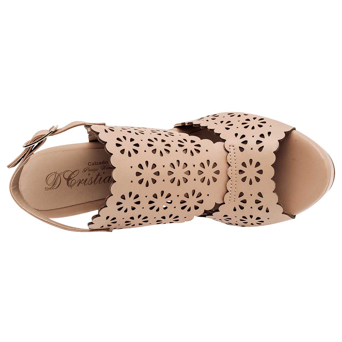 Sandalias con tacón Exterior Sintético Color Beige Para Mujer De D'Cristian