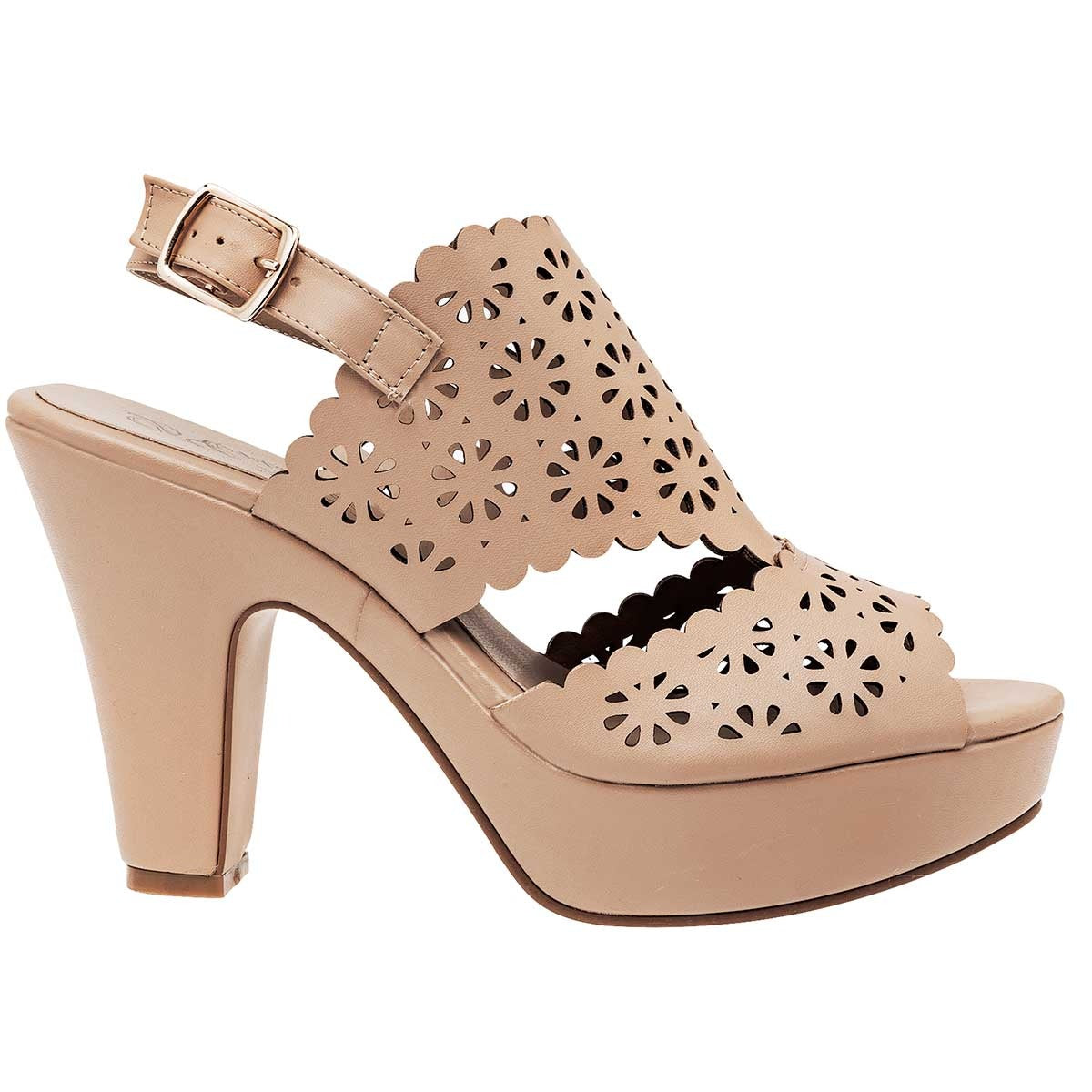 Sandalias con tacón Exterior Sintético Color Beige Para Mujer De D'Cristian