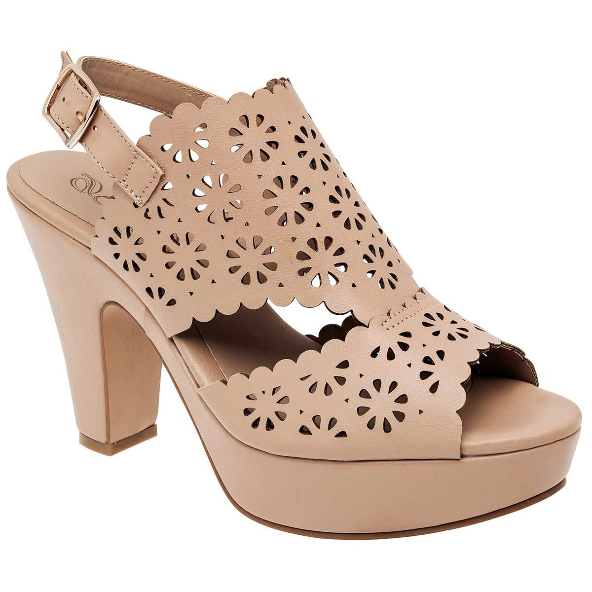 Sandalias con tacón Exterior Sintético Color Beige Para Mujer De D'Cristian