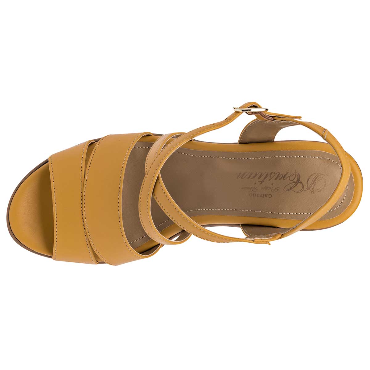 Sandalias con tacón Exterior Sintético Color Amarillo Para Mujer De D'Cristian