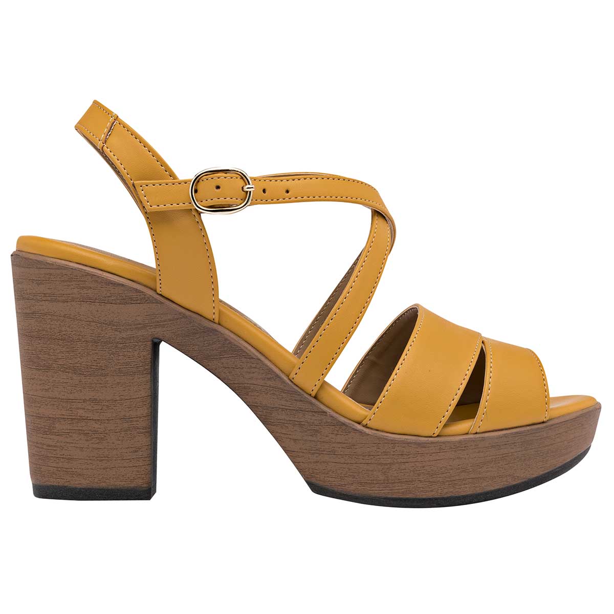 Sandalias con tacón Exterior Sintético Color Amarillo Para Mujer De D'Cristian