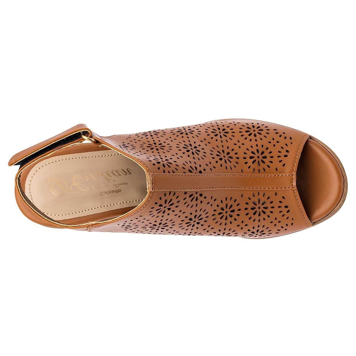 Sandalias con tacón Exterior Sintético Color Camel Para Mujer De D'Cristian