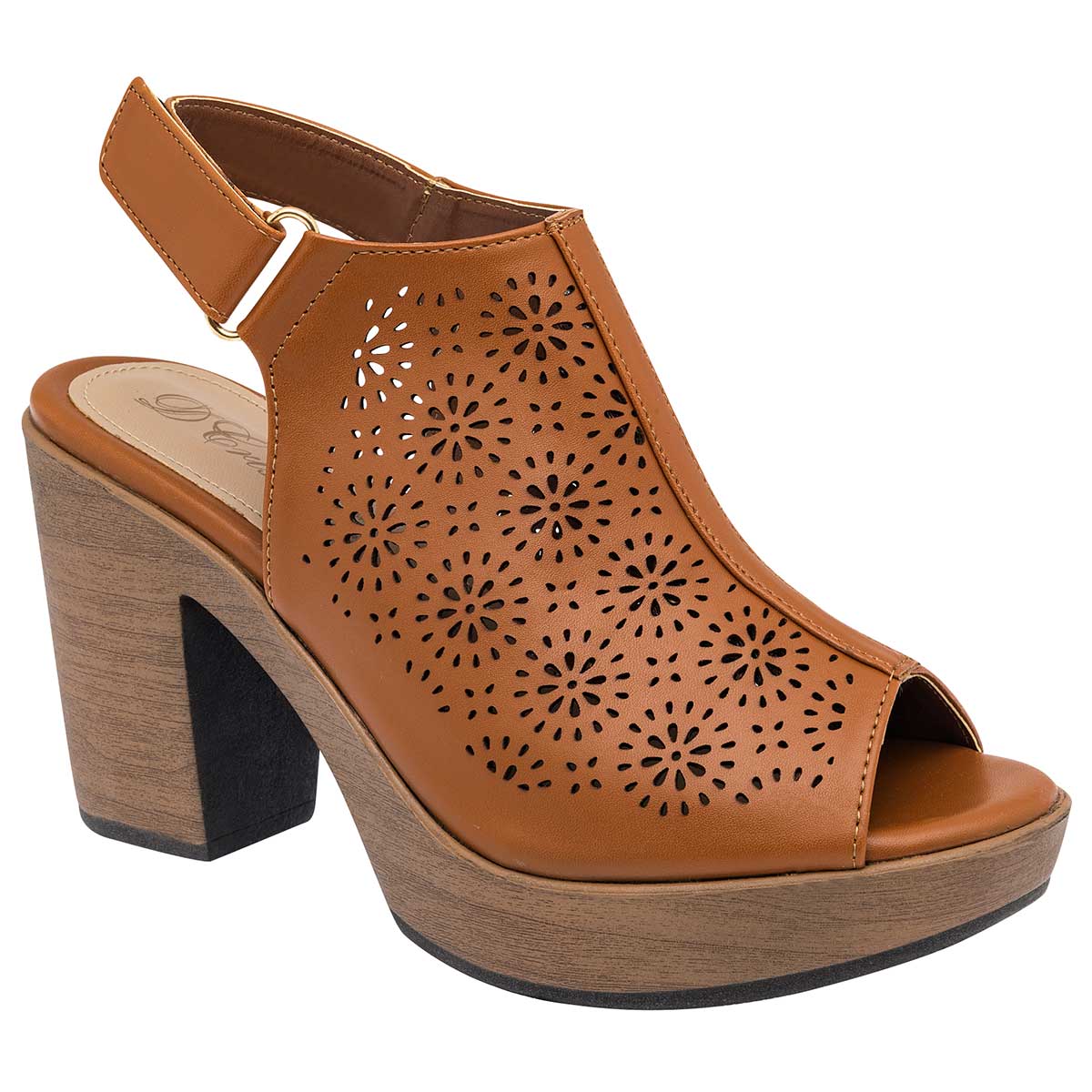 Sandalias con tacón Exterior Sintético Color Camel Para Mujer De D'Cristian