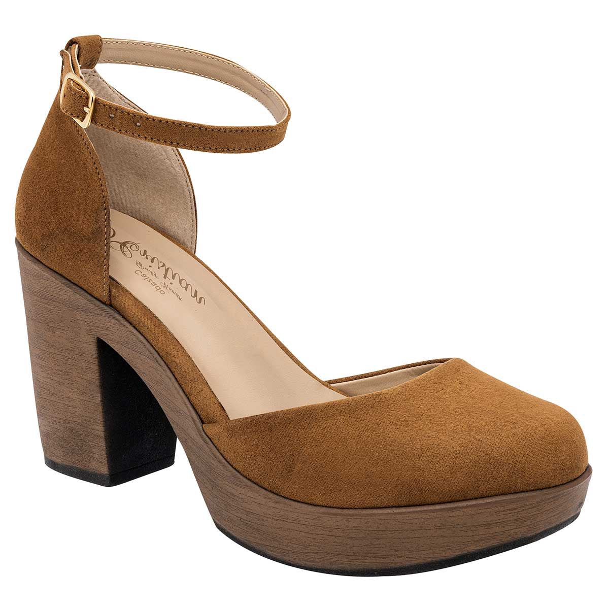 Sandalias con tacón Exterior Sintético Color Camel Para Mujer De D'Cristian