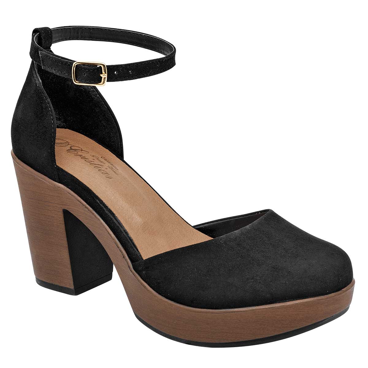 Sandalias con tacón Exterior Sintético Color Negro Para Mujer De D'Cristian