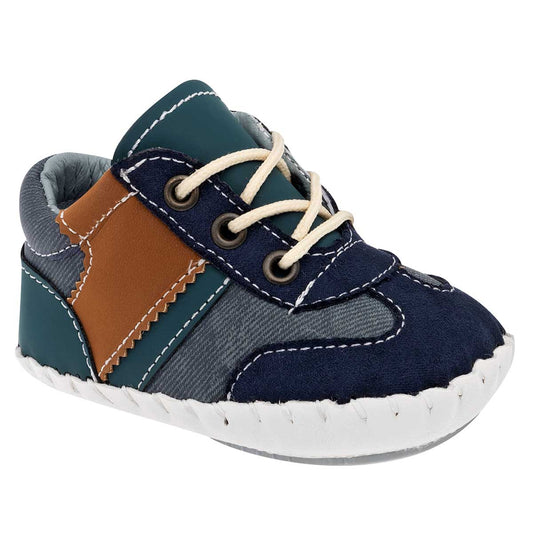 Zapatos para recién nacido Exterior Piel Color Marino Para Bebés De Delin Kids