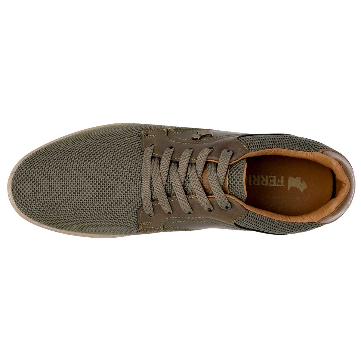 Tenis con cordones Exterior Textil Color Olivo Para Hombre De Ferrioni