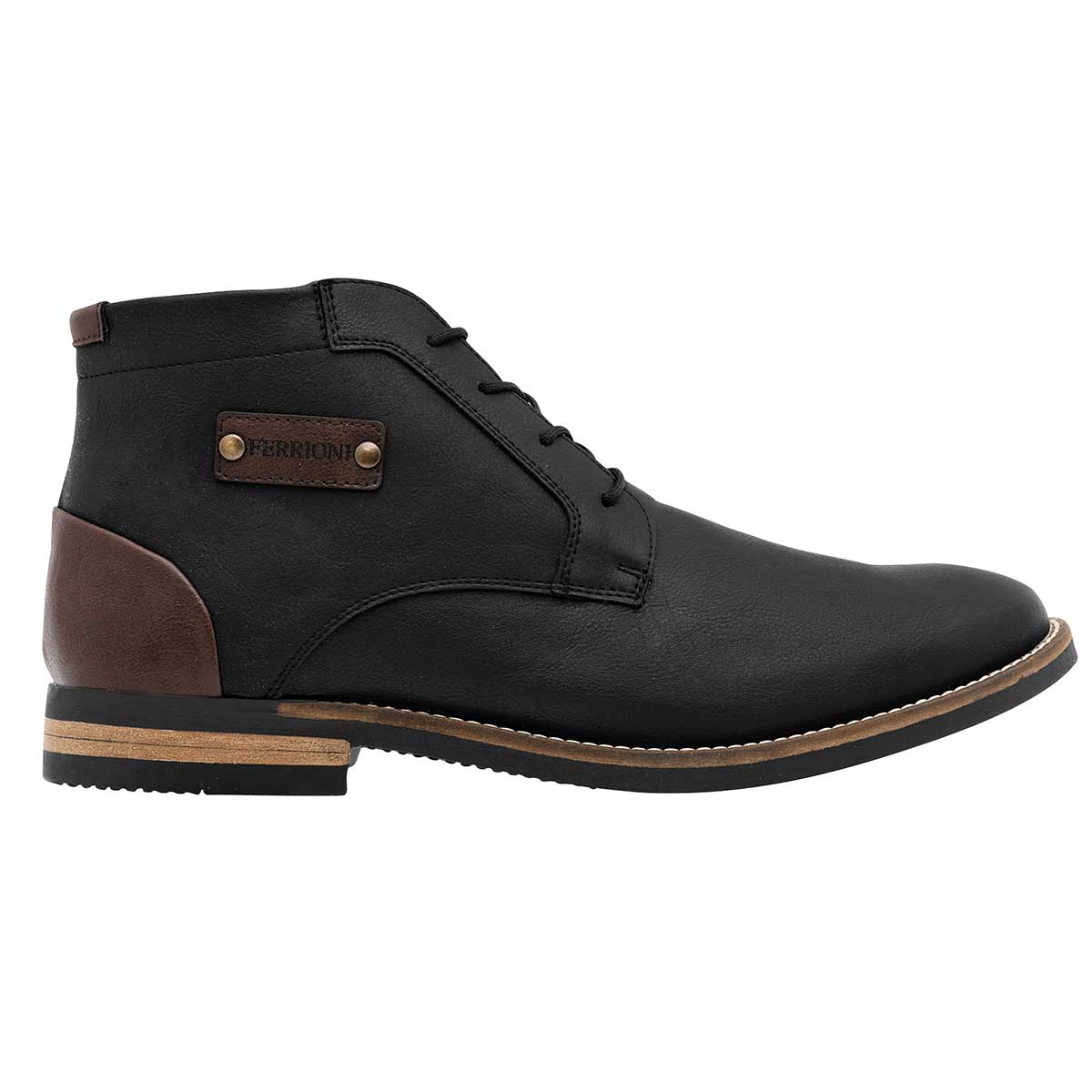 Botas casuales Exterior Sintético Color Negro Con Café Para Hombre De Ferrioni